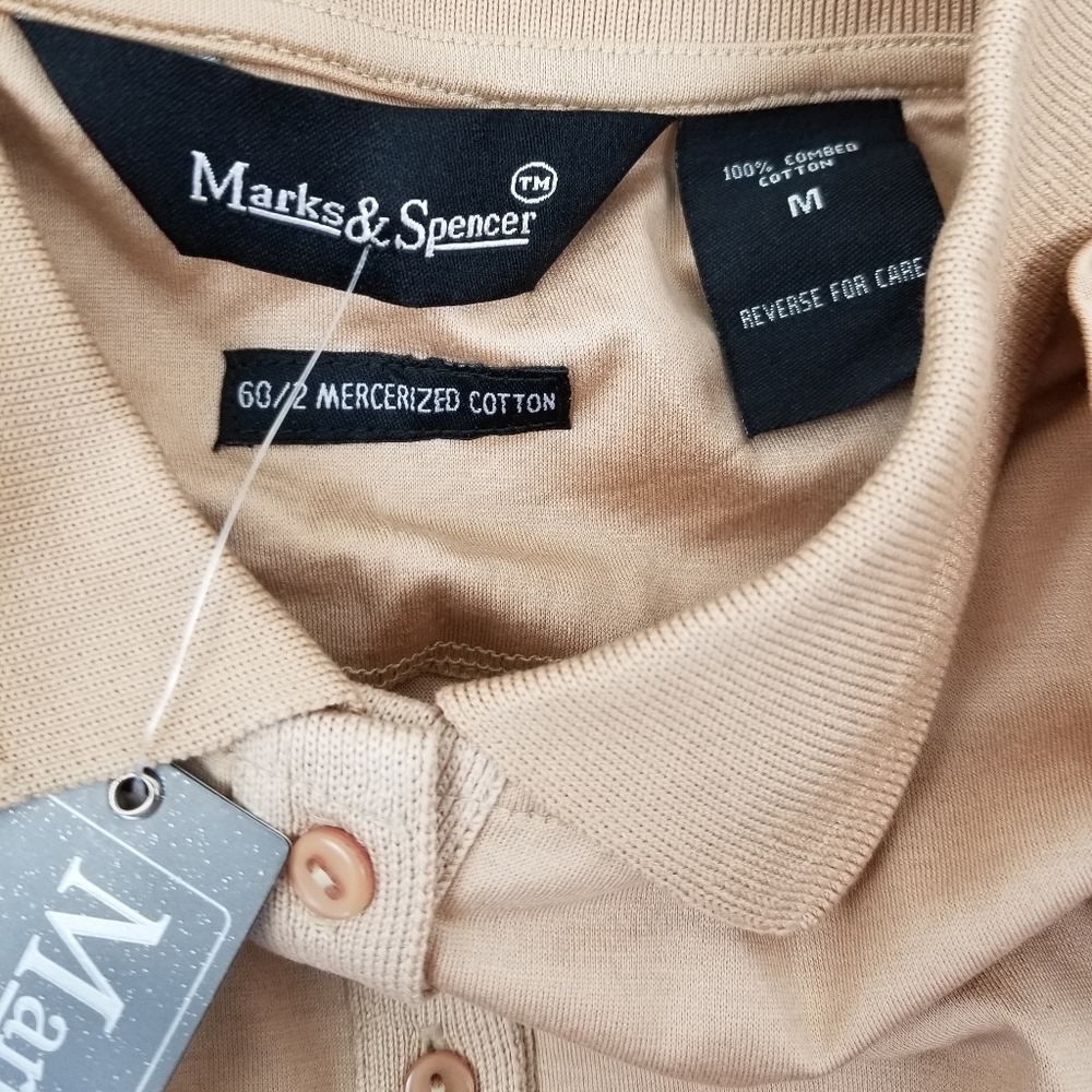 New Marks & Spencer Polo Golf Tennis Shirt Moisture Wicking Cotton Classic M - Picture 9 of 10